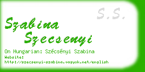 szabina szecsenyi business card