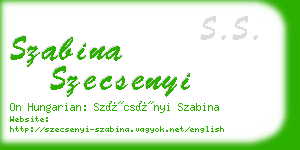 szabina szecsenyi business card